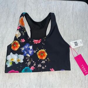 Terez Racerback Sports Bra in Fresh Floral
